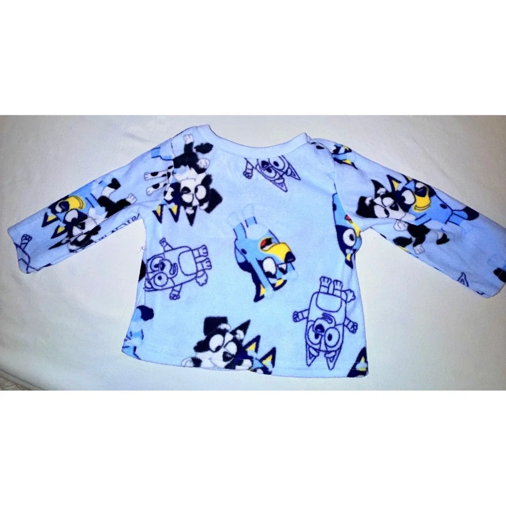 Bluey Pajama Set Infants 12M Blue New Fleece Long Sleeve 2pc‎ Sleepwear